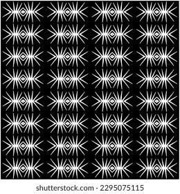 Monochrome pattern. Abstract texture for fabric print, card, table cloth, furniture, banner, cover, invitation, decoration, wrapping.seamless repeating pattern.Black and white color.