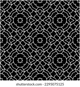 Monochrome pattern. Abstract texture for fabric print, card, table cloth, furniture, banner, cover, invitation, decoration, wrapping.seamless repeating pattern.Black and white color.