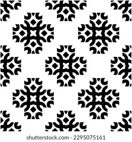 Monochrome pattern. Abstract texture for fabric print, card, table cloth, furniture, banner, cover, invitation, decoration, wrapping.seamless repeating pattern.Black and white color.