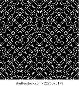 Monochrome Muster. Abstrakte Textur für Stoffdruck, Karte, Tischdecken, Möbel, Banner, Deckel, Einladung, Dekoration, Umhüllung.Nahtlose Wiederholmuster.Schwarz-Weiß-Farbe.