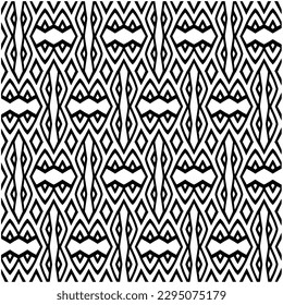 Monochrome pattern. Abstract texture for fabric print, card, table cloth, furniture, banner, cover, invitation, decoration, wrapping.seamless repeating pattern.Black and white color.