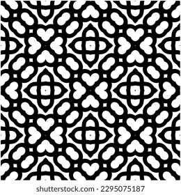 Monochrome pattern. Abstract texture for fabric print, card, table cloth, furniture, banner, cover, invitation, decoration, wrapping.seamless repeating pattern.Black and white color.