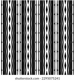 Monochrome pattern. Abstract texture for fabric print, card, table cloth, furniture, banner, cover, invitation, decoration, wrapping.seamless repeating pattern.Black and white color.