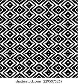 Monochrome pattern. Abstract texture for fabric print, card, table cloth, furniture, banner, cover, invitation, decoration, wrapping.seamless repeating pattern.Black and white color.