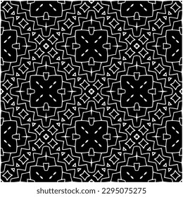 Monochrome pattern. Abstract texture for fabric print, card, table cloth, furniture, banner, cover, invitation, decoration, wrapping.seamless repeating pattern.Black and white color.