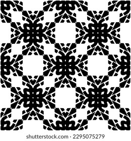 Monochrome pattern. Abstract texture for fabric print, card, table cloth, furniture, banner, cover, invitation, decoration, wrapping.seamless repeating pattern.Black and white color.