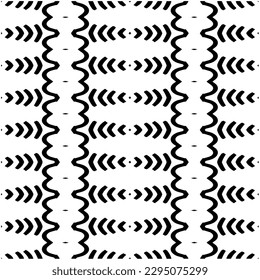 Monochrome pattern. Abstract texture for fabric print, card, table cloth, furniture, banner, cover, invitation, decoration, wrapping.seamless repeating pattern.Black and white color.