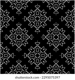 Monochrome pattern. Abstract texture for fabric print, card, table cloth, furniture, banner, cover, invitation, decoration, wrapping.seamless repeating pattern.Black and white color.