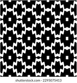 Monochrome pattern. Abstract texture for fabric print, card, table cloth, furniture, banner, cover, invitation, decoration, wrapping.seamless repeating pattern.Black and white color.