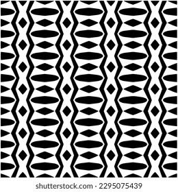 Monochrome pattern. Abstract texture for fabric print, card, table cloth, furniture, banner, cover, invitation, decoration, wrapping.seamless repeating pattern.Black and white color.