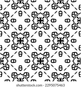 Monochrome pattern. Abstract texture for fabric print, card, table cloth, furniture, banner, cover, invitation, decoration, wrapping.seamless repeating pattern.Black and white color.