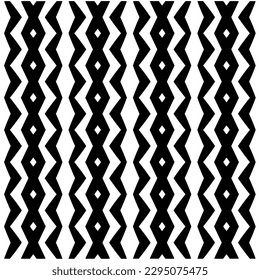 Monochrome pattern. Abstract texture for fabric print, card, table cloth, furniture, banner, cover, invitation, decoration, wrapping.seamless repeating pattern.Black and white color.