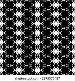 Monochrome pattern. Abstract texture for fabric print, card, table cloth, furniture, banner, cover, invitation, decoration, wrapping.seamless repeating pattern.Black and white color.