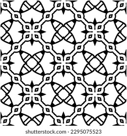 Monochrome pattern. Abstract texture for fabric print, card, table cloth, furniture, banner, cover, invitation, decoration, wrapping.seamless repeating pattern.Black and white color.