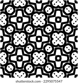Monochrome pattern. Abstract texture for fabric print, card, table cloth, furniture, banner, cover, invitation, decoration, wrapping.seamless repeating pattern.Black and white color.