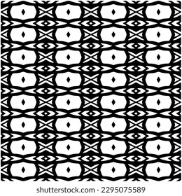 Monochrome pattern. Abstract texture for fabric print, card, table cloth, furniture, banner, cover, invitation, decoration, wrapping.seamless repeating pattern.Black and white color.