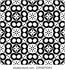 Monochrome pattern. Abstract texture for fabric print, card, table cloth, furniture, banner, cover, invitation, decoration, wrapping.seamless repeating pattern.Black and white color.