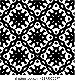 Monochrome pattern. Abstract texture for fabric print, card, table cloth, furniture, banner, cover, invitation, decoration, wrapping.seamless repeating pattern.Black and white color.