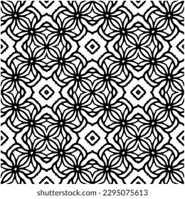 Monochrome pattern. Abstract texture for fabric print, card, table cloth, furniture, banner, cover, invitation, decoration, wrapping.seamless repeating pattern.Black and white color.