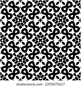 Monochrome pattern. Abstract texture for fabric print, card, table cloth, furniture, banner, cover, invitation, decoration, wrapping.seamless repeating pattern.Black and white color.