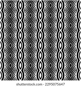 Patrón monocromo. Textura abstracta para impresión de tela, tarjeta, mantel de mesa, muebles, banner, cubierta, invitación, decoración, envoltura.patrón repitiendo sin fisuras.Color negro y blanco.