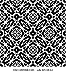 Monochrome pattern. Abstract texture for fabric print, card, table cloth, furniture, banner, cover, invitation, decoration, wrapping.seamless repeating pattern.Black and white color.