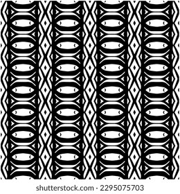 Monochrome pattern. Abstract texture for fabric print, card, table cloth, furniture, banner, cover, invitation, decoration, wrapping.seamless repeating pattern.Black and white color.