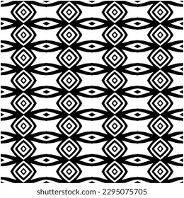 Monochrome pattern. Abstract texture for fabric print, card, table cloth, furniture, banner, cover, invitation, decoration, wrapping.seamless repeating pattern.Black and white color.