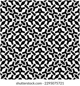 Monochrome pattern. Abstract texture for fabric print, card, table cloth, furniture, banner, cover, invitation, decoration, wrapping.seamless repeating pattern.Black and white color.