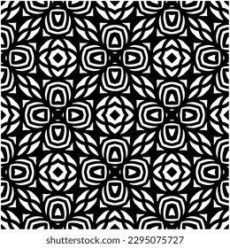 Monochrome pattern. Abstract texture for fabric print, card, table cloth, furniture, banner, cover, invitation, decoration, wrapping.seamless repeating pattern.Black and white color.
