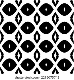Monochrome pattern. Abstract texture for fabric print, card, table cloth, furniture, banner, cover, invitation, decoration, wrapping.seamless repeating pattern.Black and white color.