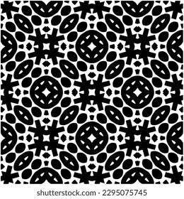 Monochrome pattern. Abstract texture for fabric print, card, table cloth, furniture, banner, cover, invitation, decoration, wrapping.seamless repeating pattern.Black and white color.