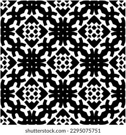 Monochrome pattern. Abstract texture for fabric print, card, table cloth, furniture, banner, cover, invitation, decoration, wrapping.seamless repeating pattern.Black and white color.