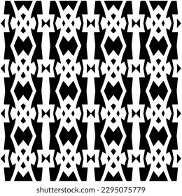 Monochrome pattern. Abstract texture for fabric print, card, table cloth, furniture, banner, cover, invitation, decoration, wrapping.seamless repeating pattern.Black and white color.
