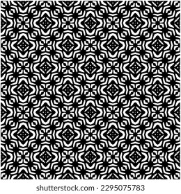 Monochrome pattern. Abstract texture for fabric print, card, table cloth, furniture, banner, cover, invitation, decoration, wrapping.seamless repeating pattern.Black and white color.