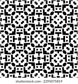 Monochrome pattern. Abstract texture for fabric print, card, table cloth, furniture, banner, cover, invitation, decoration, wrapping.seamless repeating pattern.Black and white color.