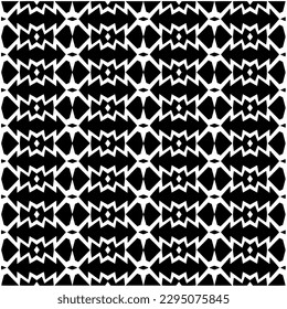 Monochrome pattern. Abstract texture for fabric print, card, table cloth, furniture, banner, cover, invitation, decoration, wrapping.seamless repeating pattern.Black and white color.