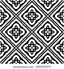 Monochrome pattern. Abstract texture for fabric print, card, table cloth, furniture, banner, cover, invitation, decoration, wrapping.seamless repeating pattern.Black and white color.