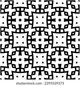 Monochrome pattern. Abstract texture for fabric print, card, table cloth, furniture, banner, cover, invitation, decoration, wrapping.seamless repeating pattern.Black and white color.
