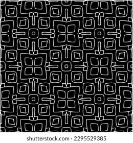 Monochrome pattern. Abstract texture for fabric print, card, table cloth, furniture, banner, cover, invitation, decoration, wrapping.seamless repeating pattern.Black and white color.