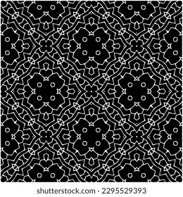 Patrón monocromo. Textura abstracta para impresión de tela, tarjeta, mantel de mesa, muebles, banner, cubierta, invitación, decoración, envoltura.patrón repitiendo sin fisuras.Color negro y blanco.