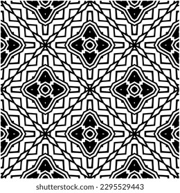 Monochrome pattern. Abstract texture for fabric print, card, table cloth, furniture, banner, cover, invitation, decoration, wrapping.seamless repeating pattern.Black and white color.