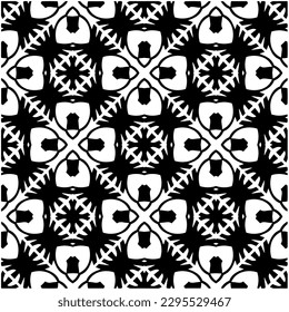 Monochrome pattern. Abstract texture for fabric print, card, table cloth, furniture, banner, cover, invitation, decoration, wrapping.seamless repeating pattern.Black and white color.