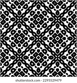 Monochrome pattern. Abstract texture for fabric print, card, table cloth, furniture, banner, cover, invitation, decoration, wrapping.seamless repeating pattern.Black and white color.