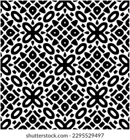 Monochrome pattern. Abstract texture for fabric print, card, table cloth, furniture, banner, cover, invitation, decoration, wrapping.seamless repeating pattern.Black and white color.