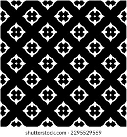 Monochrome pattern. Abstract texture for fabric print, card, table cloth, furniture, banner, cover, invitation, decoration, wrapping.seamless repeating pattern.Black and white color.