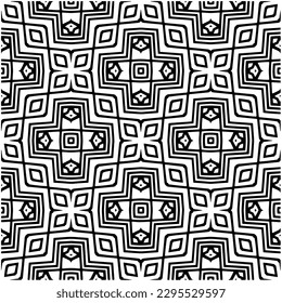 Monochrome Muster. Abstrakte Textur für Stoffdruck, Karte, Tischdecken, Möbel, Banner, Deckel, Einladung, Dekoration, Umhüllung.Nahtlose Wiederholmuster.Schwarz-Weiß-Farbe.