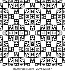 Monochrome pattern. Abstract texture for fabric print, card, table cloth, furniture, banner, cover, invitation, decoration, wrapping.seamless repeating pattern.Black and white color.