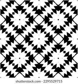 Monochrome pattern. Abstract texture for fabric print, card, table cloth, furniture, banner, cover, invitation, decoration, wrapping.seamless repeating pattern.Black and white color.