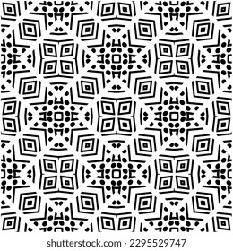 Monochrome pattern. Abstract texture for fabric print, card, table cloth, furniture, banner, cover, invitation, decoration, wrapping.seamless repeating pattern.Black and white color.